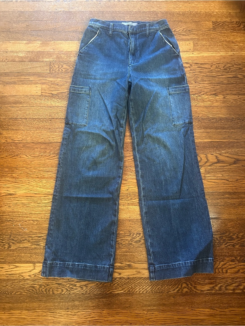 Joes Wide Leg Dark Blue Denim Cargo Jeans